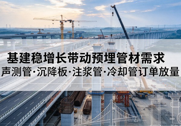 永新基建稳增长带动预埋监测管材需求，声测管、沉降板、注浆管订单持续放量